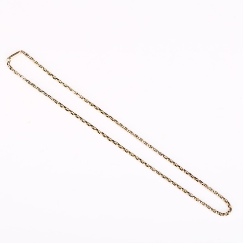 238 - A 9ct gold belcher link chain necklace, with 9ct barrel clasp, necklace length 42cm, 5.3g