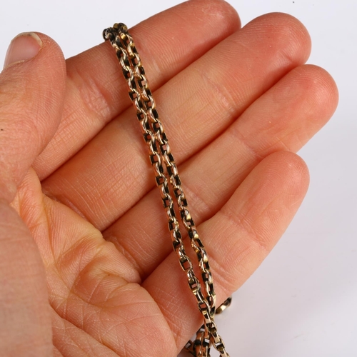 238 - A 9ct gold belcher link chain necklace, with 9ct barrel clasp, necklace length 42cm, 5.3g