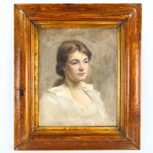 2003 - A 19th century oil on canvas, portrait of a woman, unsigned, 50cm x 40cm, framed