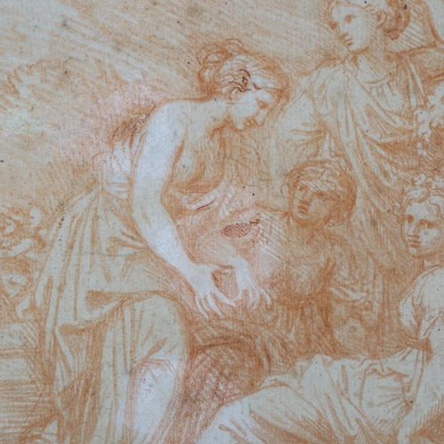 2016 - Attributed to Nicolas Poussin (1594 - 1665), sanguine chalk on paper, Classical study, unsigned, 22c... 