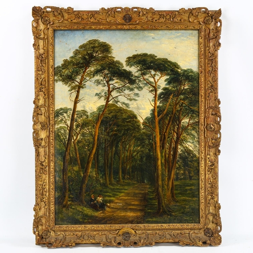 2019 - Thomas Creswick RA, oil on canvas, The Avenue, signed, original carved wood frame with name plaque, ... 