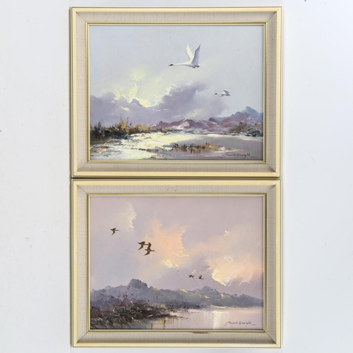 2027 - Howard Devonald, pair of oils on canvas, birds in flight, signed, 35cm x 46cm, framed