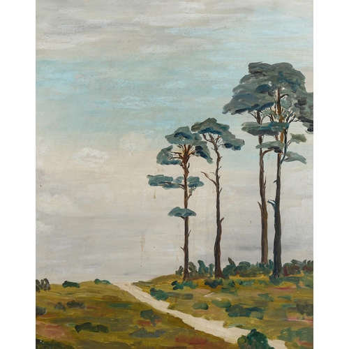 2033 - D P Fawkner, oil on board, Ashdown Forest, 60cm x 50cm, framed