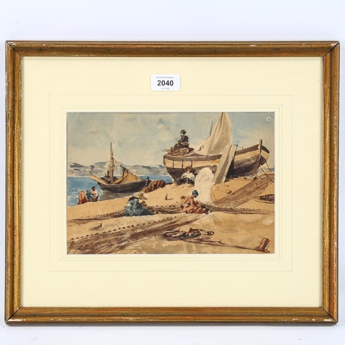 2040 - Eugene Fromentin (1820 - 1876), watercolour, Etude De Provence 1852, Studio stamp with label verso, ... 