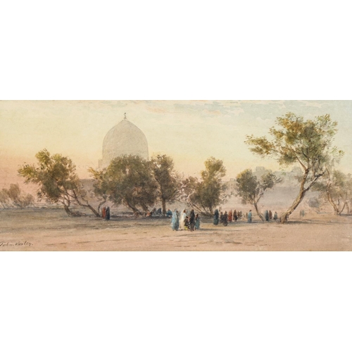 2041 - John Varley Jnr, watercolour, Cairo, signed, 17cm x 38cm, framed