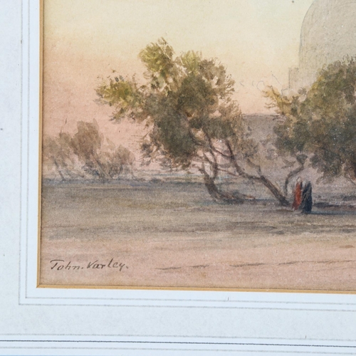 2041 - John Varley Jnr, watercolour, Cairo, signed, 17cm x 38cm, framed