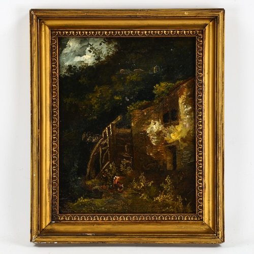 2043 - Thomas Churchyard (1798 - 1865), oil on panel, old watermill, 27cm x 21cm, framed, provenance: J S M... 