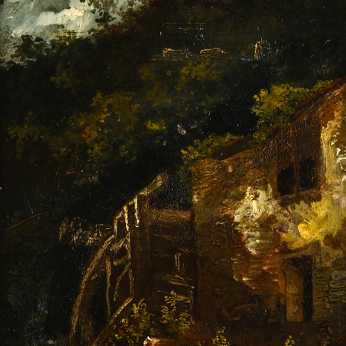 2043 - Thomas Churchyard (1798 - 1865), oil on panel, old watermill, 27cm x 21cm, framed, provenance: J S M... 