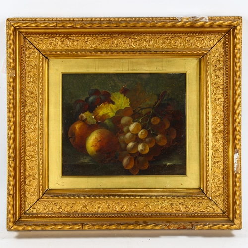 2046 - G J Broome, oil on canvas, still life fruit, signed, 25cm x 30cm, framed