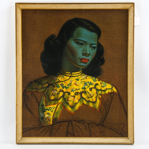 2047 - Tretchikoff, colour print, Chinese girl, 60cm x 50cm, framed