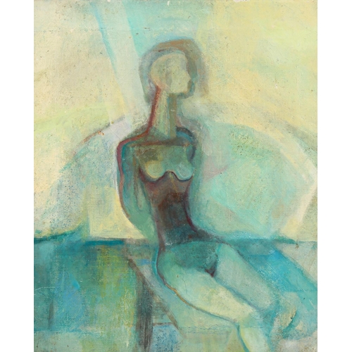 2068 - 20th century oil on canvas, abstract figure, unsigned, 30cm x 25cm, framed