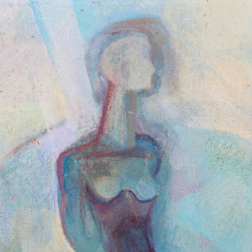 2068 - 20th century oil on canvas, abstract figure, unsigned, 30cm x 25cm, framed