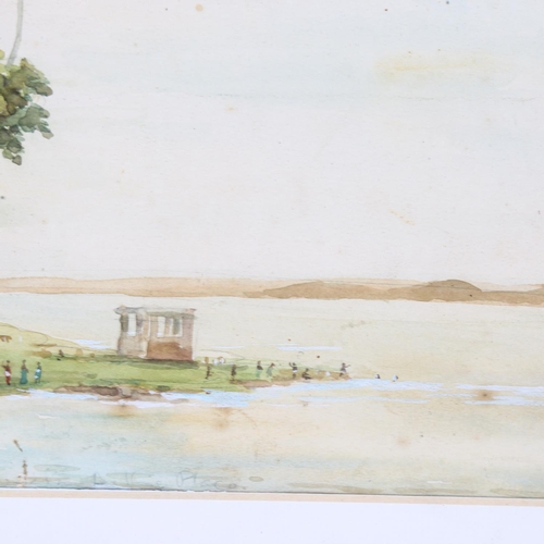 2082 - Donald Ramanayake (1920 - 1993), watercolour, river scene, signed, 17cm x 25cm, framed