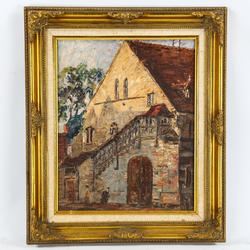 2089 - W S Davenport (1868 - 1938), oil on board, church in Bourges, signed, 40cm x 31cm, framed