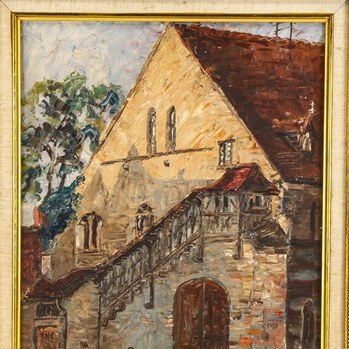 2089 - W S Davenport (1868 - 1938), oil on board, church in Bourges, signed, 40cm x 31cm, framed