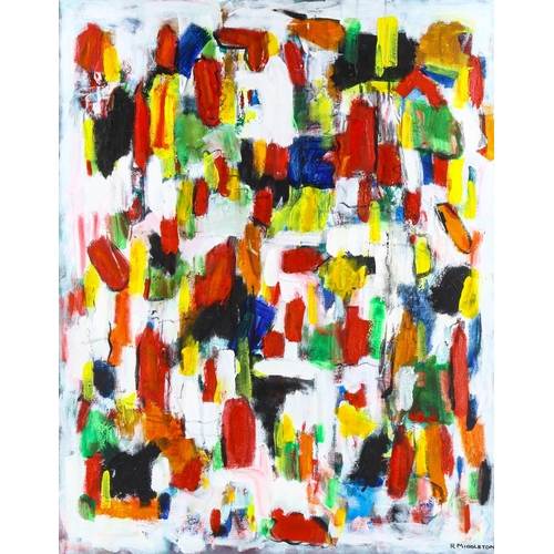 2102 - Ray Middleton, acrylic on canvas, abstract, 100cm x 80cm, framed