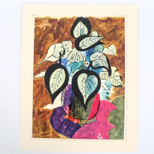 2103 - Georges Braque (1882-1963), colour lithograph on Arches paper, Fleurs (from Carnets Intimes), 34cm x... 