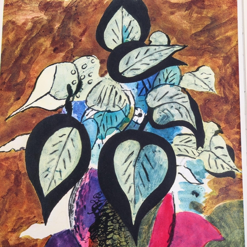 2103 - Georges Braque (1882-1963), colour lithograph on Arches paper, Fleurs (from Carnets Intimes), 34cm x... 