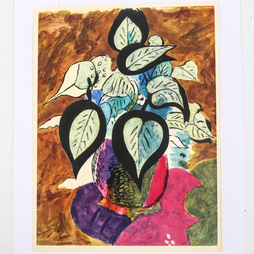 2103 - Georges Braque (1882-1963), colour lithograph on Arches paper, Fleurs (from Carnets Intimes), 34cm x... 