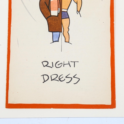 2104 - Fougasse (1887-1965), colour leaflet (lithograph with campaign text inside) on paper, Right Dress, T... 