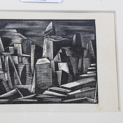 2106 - Paul Nash (1889-1946), wood engraving on paper, Das Rheingold, Scene 1, from Wagner’s Music Drama of... 