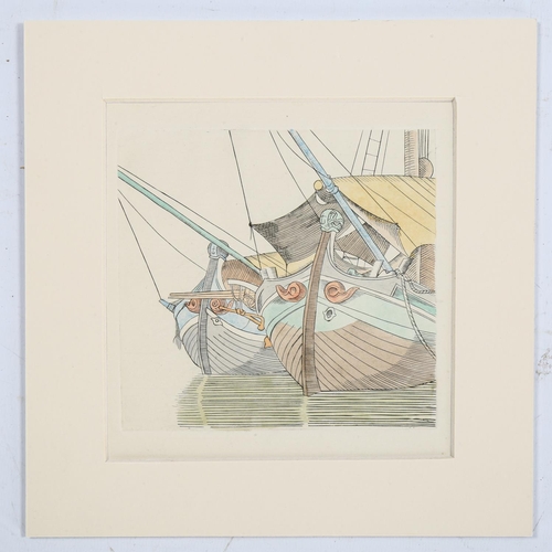 2107 - Edward Wadsworth (1889-1949), hand-coloured limited edition copper-plate engraving on paper, Adriati... 