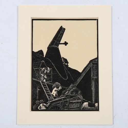 2108 - Clare Leighton (1898-1989), limited edition woodcut on paper, The Malthouse, 17.8cm x 12.5cm, mounte... 