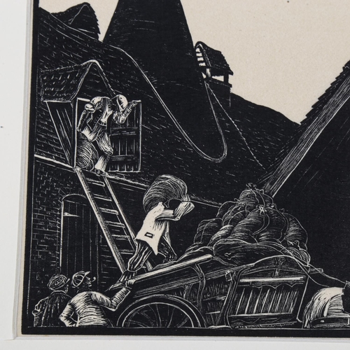 2108 - Clare Leighton (1898-1989), limited edition woodcut on paper, The Malthouse, 17.8cm x 12.5cm, mounte... 