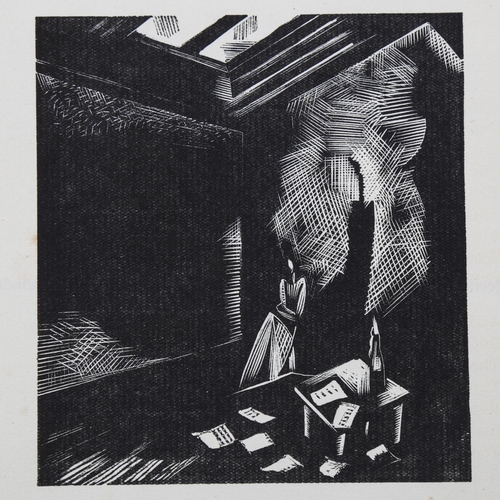 2111 - Paul Nash (1889-1946), wood engraving on paper, Poor Northern Muse, Act 1 Scene 1, from Mister Bosph... 