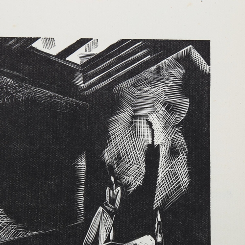 2111 - Paul Nash (1889-1946), wood engraving on paper, Poor Northern Muse, Act 1 Scene 1, from Mister Bosph... 