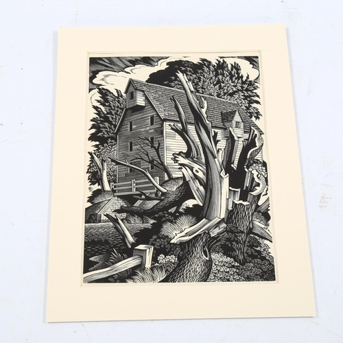 2113 - George Mackley (1900-1983), wood engraving on paper, The Mill (1946), 19cm x 13.5cm,  printed on Bas... 