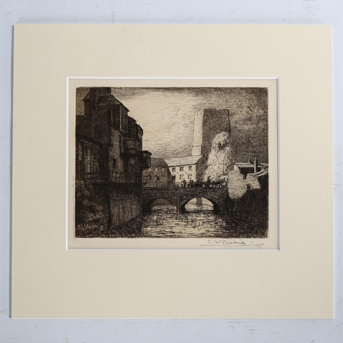 2117 - Sydney William Carline (1888-1929), etching on paper, Oxford Castle (c 1920), 13.8cm x 17.6cm, signe... 