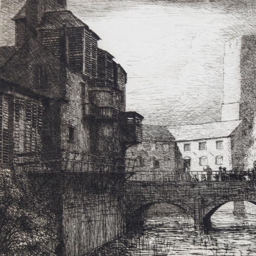 2117 - Sydney William Carline (1888-1929), etching on paper, Oxford Castle (c 1920), 13.8cm x 17.6cm, signe... 