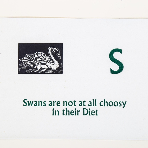 2118 - Enid Marx (1902-1998), limited edition wood engraving on paper, Swans are not at all choosy in their... 