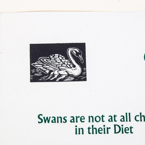 2118 - Enid Marx (1902-1998), limited edition wood engraving on paper, Swans are not at all choosy in their... 