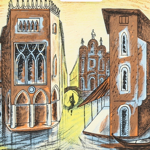 2125 - Edward Bawden (1903-1989), original colour lithograph on paper, Venice, from Travellers’ Verse, prin... 