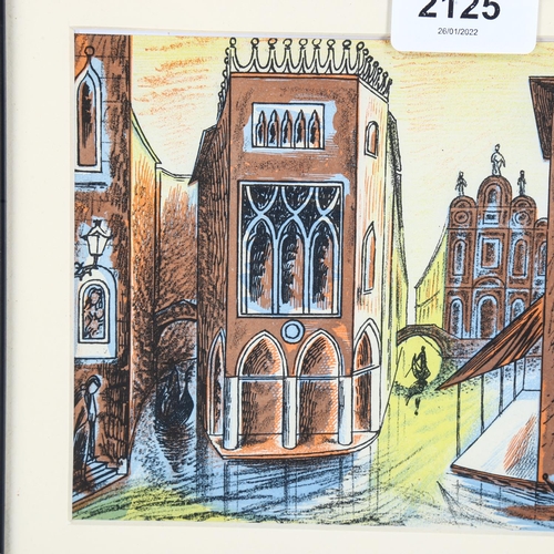 2125 - Edward Bawden (1903-1989), original colour lithograph on paper, Venice, from Travellers’ Verse, prin... 