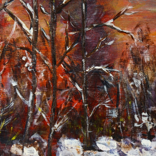 2136 - Ray Middleton, acrylic on board, winter scene, 50cm x 60cm, framed