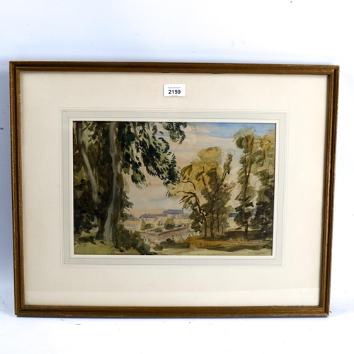 2159 - Philip Wilson Steer, watercolour, Montreuil sur Mer, Fine Art Society Exhibition label verso dated 1... 