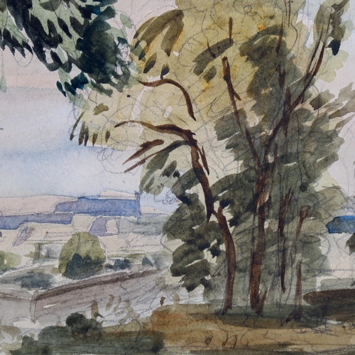 2159 - Philip Wilson Steer, watercolour, Montreuil sur Mer, Fine Art Society Exhibition label verso dated 1... 