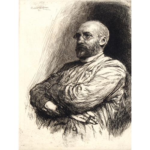 2229 - Sir Hubert Herkomer RA (1849 - 1914), etching, a portrait 1891, image 20cm x 15cm, unframed