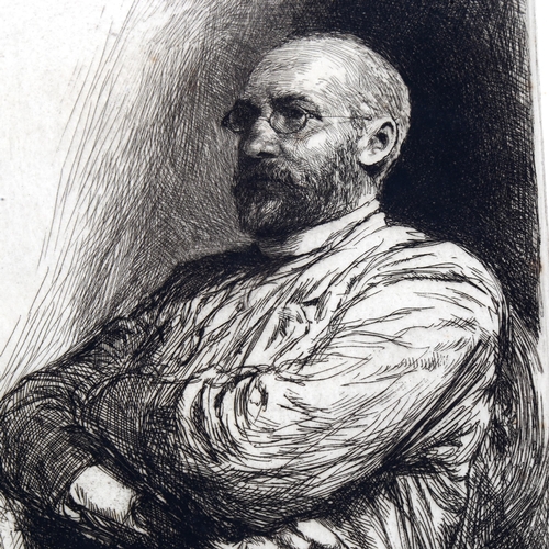 2229 - Sir Hubert Herkomer RA (1849 - 1914), etching, a portrait 1891, image 20cm x 15cm, unframed