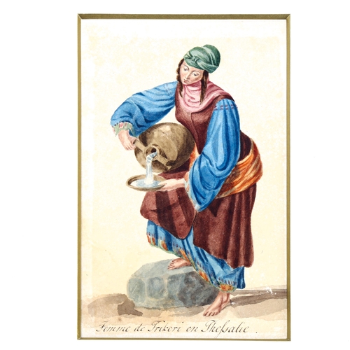 2231 - Baron Otto Magnus De Stackelberg (1787 - 1837), watercolour, Femme De Trikeri en Thessalie, 18cm x 1... 