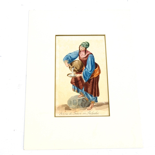 2231 - Baron Otto Magnus De Stackelberg (1787 - 1837), watercolour, Femme De Trikeri en Thessalie, 18cm x 1... 