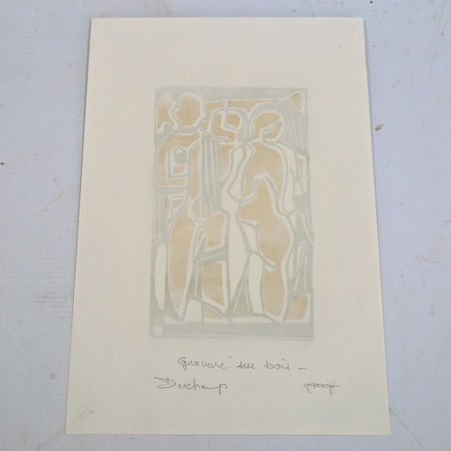 2232 - Deschamps, colour block print, abstract, signed in pencil, artist's proof, image 19cm x 12cm, unfram... 