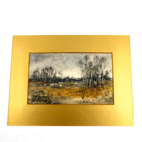 2233 - H F Waring, watercolour, moorland scene, signed and dated 1899, 15cm x 24cm, mounted