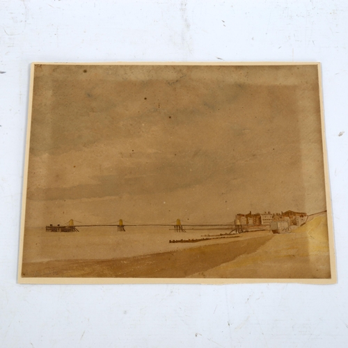 2237 - E Marks, watercolour, Brighton from Kemp Town 1858, 23cm x 31cm, unframed