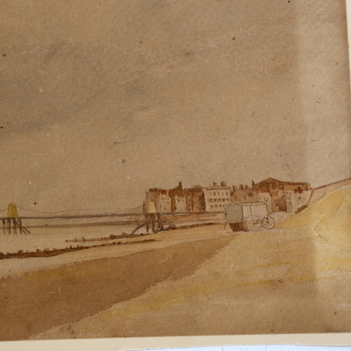 2237 - E Marks, watercolour, Brighton from Kemp Town 1858, 23cm x 31cm, unframed