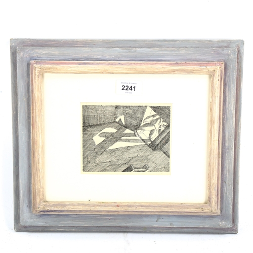 2241 - David Bomberg, wood engraving, doorway shadow, signed and dated in the plate 1919, image 10.5cm x 13... 