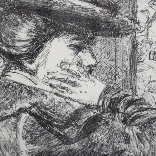 2253 - Walter Richard Sickert, original lithograph, the straw hat, Neolith Issue circa 1907/08, image 33cm ... 